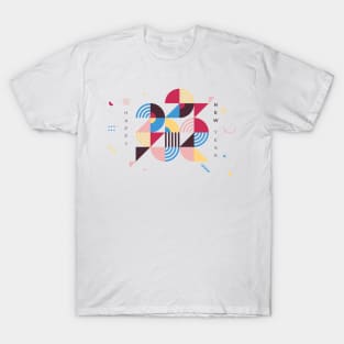 Happy New Year 2022 // Modern Geometric Design T-Shirt